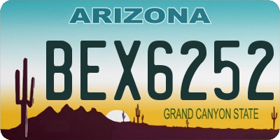 AZ license plate BEX6252