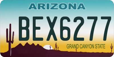 AZ license plate BEX6277