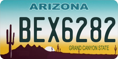 AZ license plate BEX6282