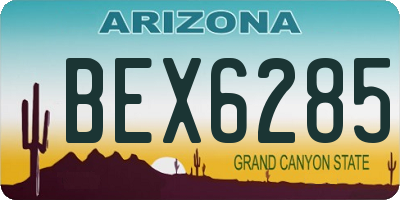 AZ license plate BEX6285