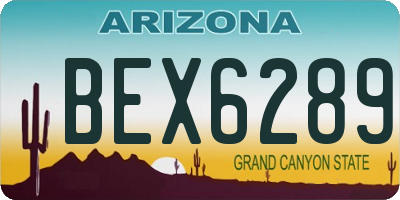 AZ license plate BEX6289