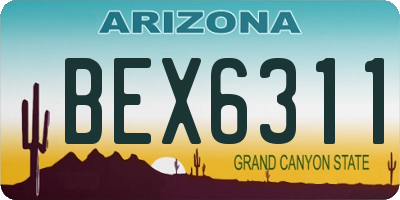 AZ license plate BEX6311