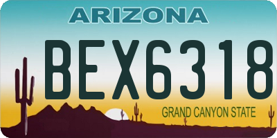 AZ license plate BEX6318