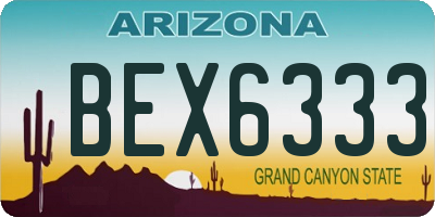 AZ license plate BEX6333