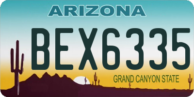 AZ license plate BEX6335