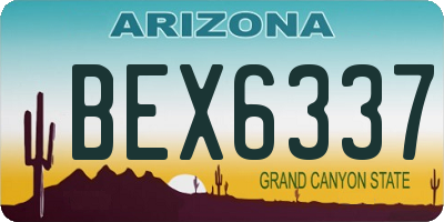 AZ license plate BEX6337