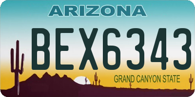 AZ license plate BEX6343