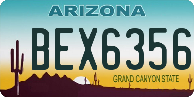 AZ license plate BEX6356