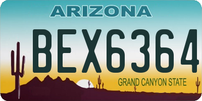 AZ license plate BEX6364