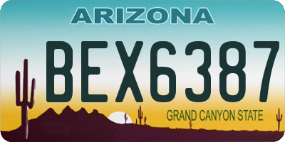 AZ license plate BEX6387