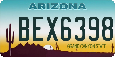 AZ license plate BEX6398