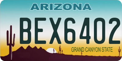 AZ license plate BEX6402
