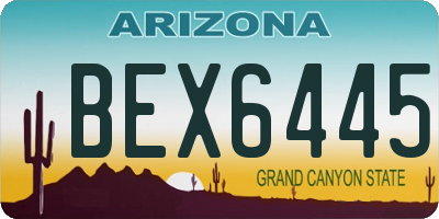 AZ license plate BEX6445