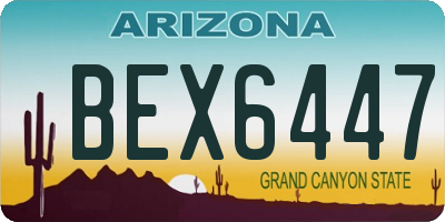 AZ license plate BEX6447
