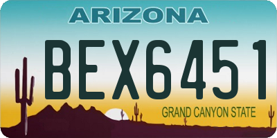 AZ license plate BEX6451