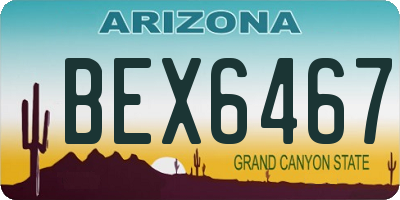AZ license plate BEX6467