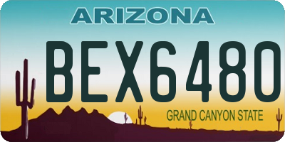 AZ license plate BEX6480