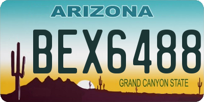 AZ license plate BEX6488