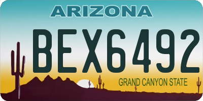AZ license plate BEX6492
