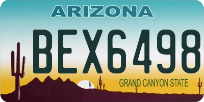 AZ license plate BEX6498