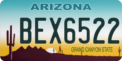 AZ license plate BEX6522