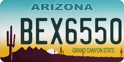 AZ license plate BEX6550