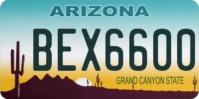 AZ license plate BEX6600