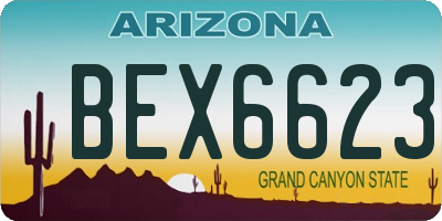 AZ license plate BEX6623