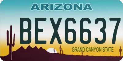 AZ license plate BEX6637
