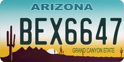 AZ license plate BEX6647