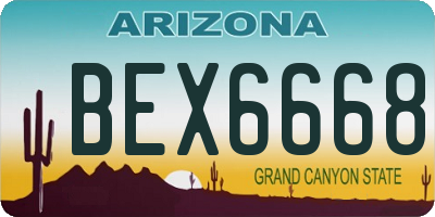 AZ license plate BEX6668