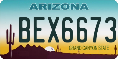 AZ license plate BEX6673