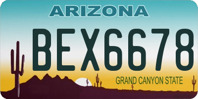 AZ license plate BEX6678