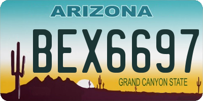 AZ license plate BEX6697