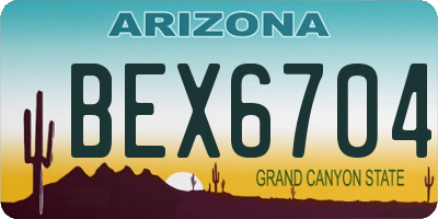 AZ license plate BEX6704