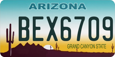 AZ license plate BEX6709