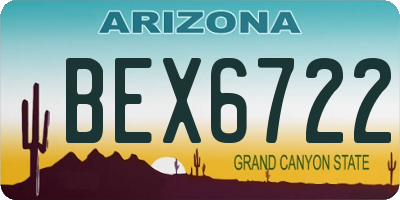 AZ license plate BEX6722