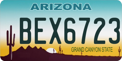 AZ license plate BEX6723