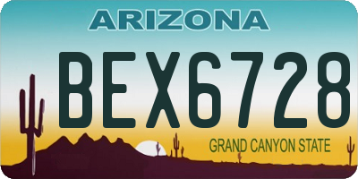 AZ license plate BEX6728