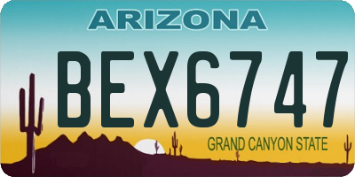 AZ license plate BEX6747