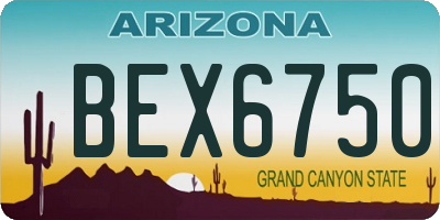 AZ license plate BEX6750