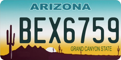 AZ license plate BEX6759