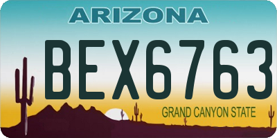 AZ license plate BEX6763