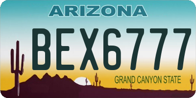 AZ license plate BEX6777