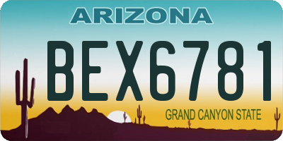 AZ license plate BEX6781
