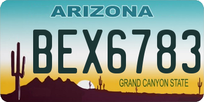 AZ license plate BEX6783