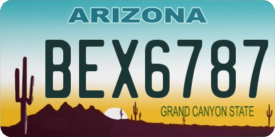 AZ license plate BEX6787
