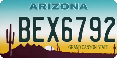 AZ license plate BEX6792