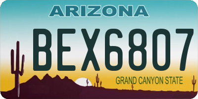 AZ license plate BEX6807