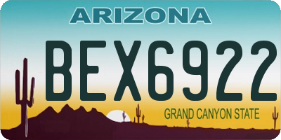 AZ license plate BEX6922